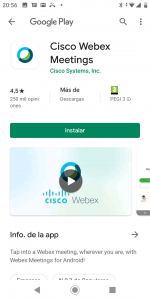WebEx Android instalador